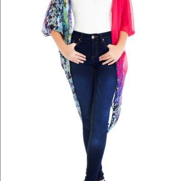 COPY - Rosie on Fire 🔥 Designer Chiffon Kimono Swimsuit coverup - Picture 3 of 7